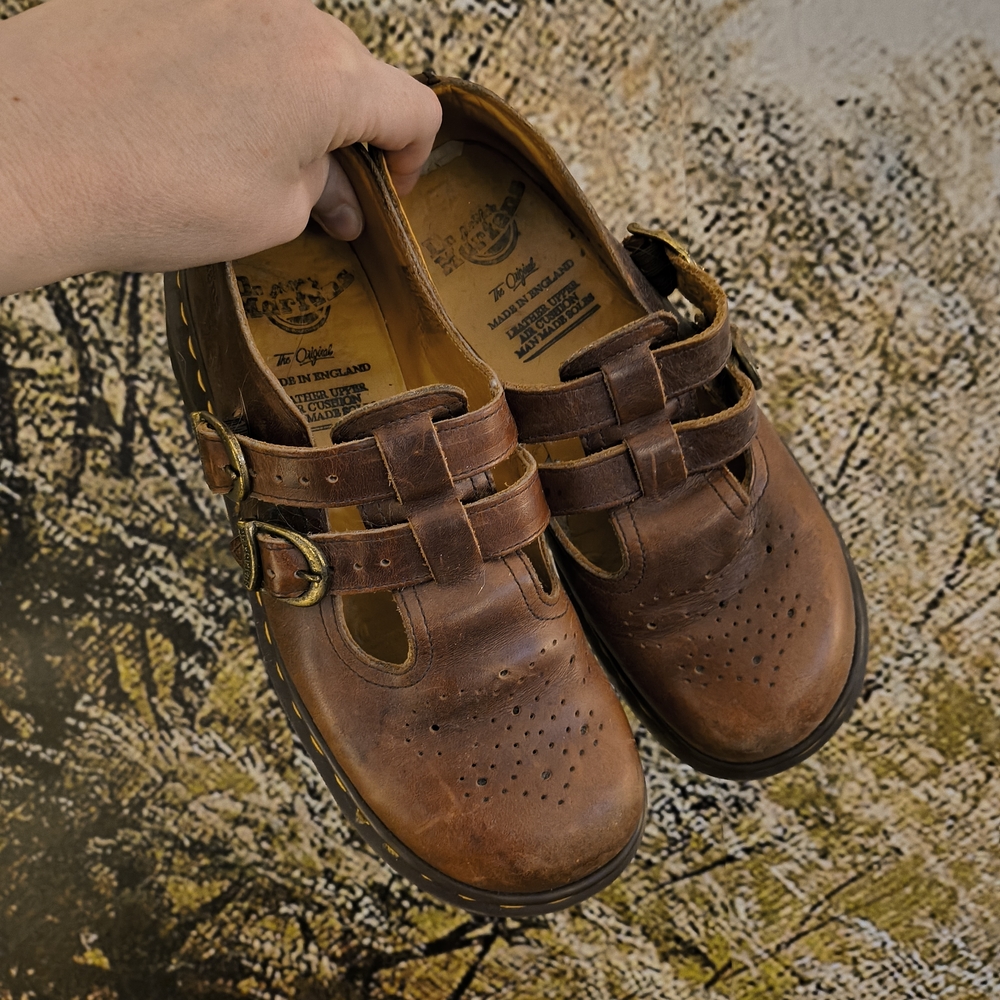 VTG 90's Doc Dr. Martens Made In England Double Strap Mary Janes US 7-7.5 - Picture 8 of 10